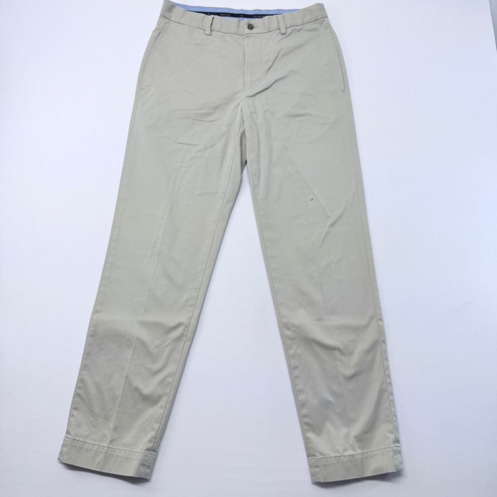 Brooks Brothers Mens Clark Fit Advantage Chino Stretch Pants Khaki Tan 32x32